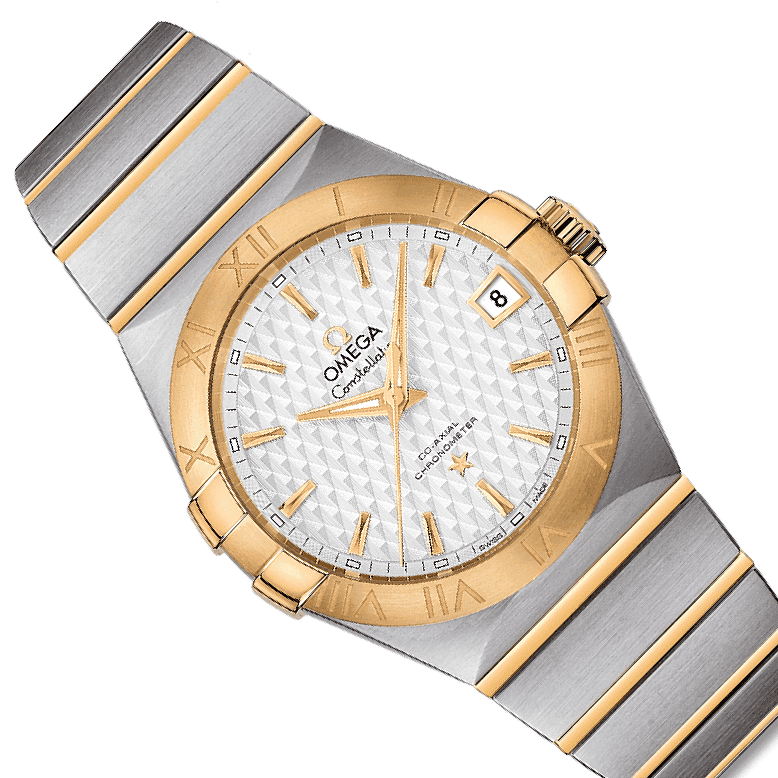OMEGA 123.20.35.20.01.002 CONSTELLATION CO-AXIAL 35mm STEEL AND YELLOW - BRAND NEW