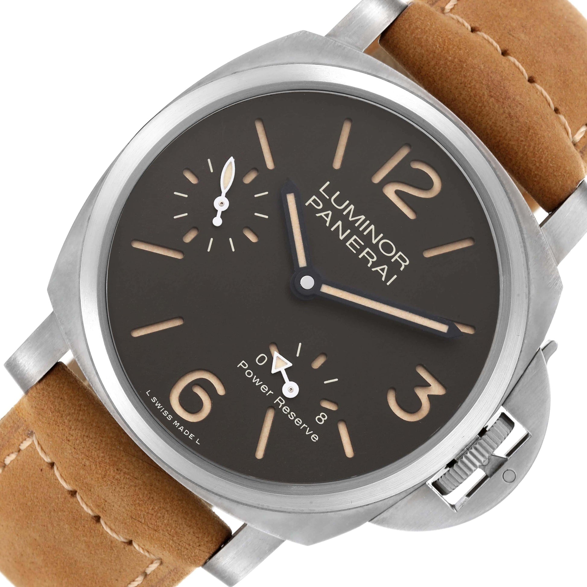 Panerai Luminor 8 Days Power Reserve Titanium 44mm Brown Dial Leather Strap PAM00797 - BRAND NEW
