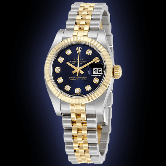 Rolex Lady-Datejust 26 26 mm 179173-BLUCAO Steel/Yellow Gold Blue