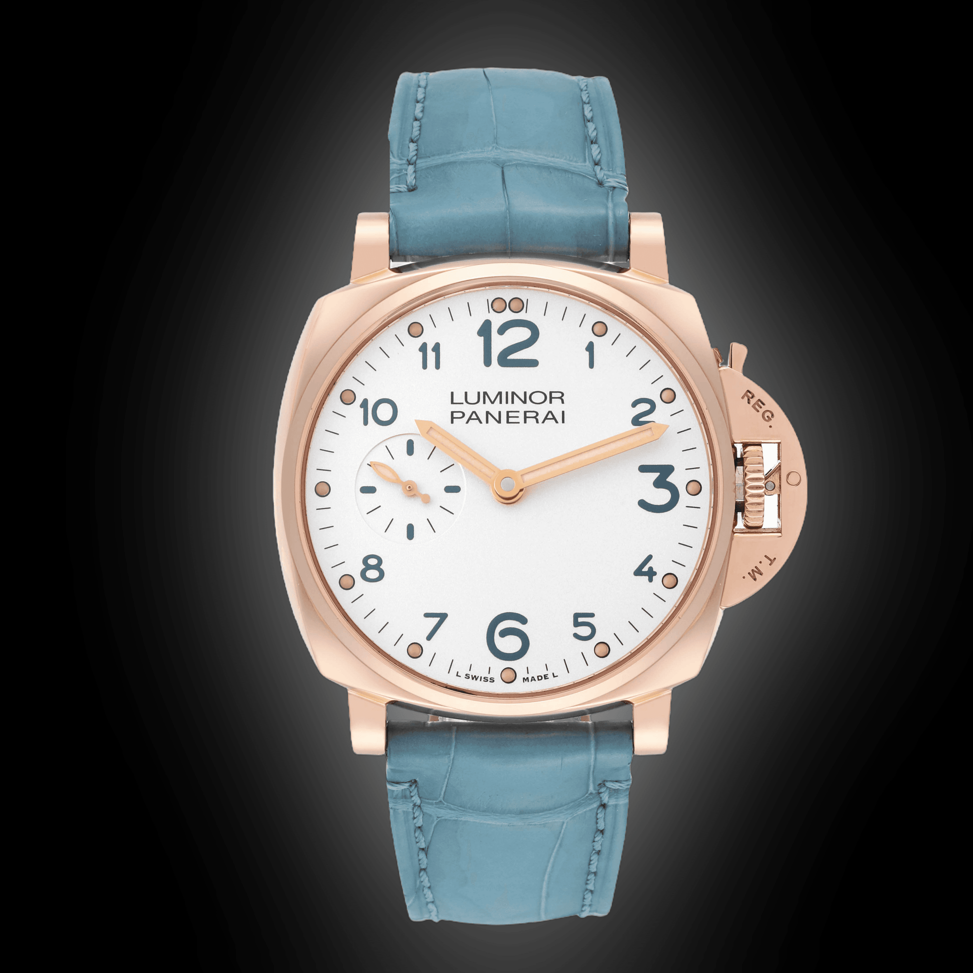 Panerai Luminor Due Red Gold 42mm White Dial Alligator Leather Strap PAM00741 - BRAND NEW