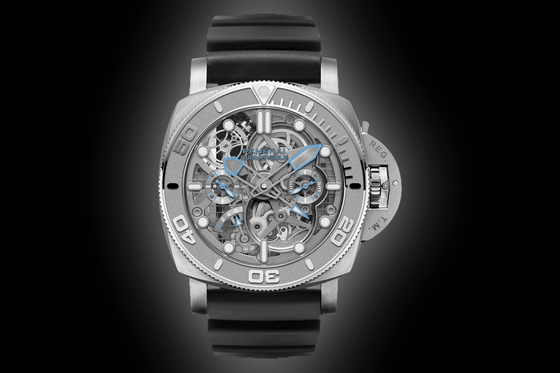Panerai Submersible EcoPangaea Tourbillon GMT Mike Horn Edition Steel 50mm Skeleton Dial Rubber Strap PAM01108 - BRAND NEW