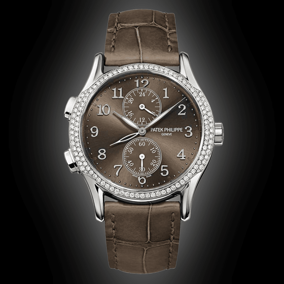 Patek Philippe Complications 35 mm 7134G-001 White Gold/Diamonds Brown