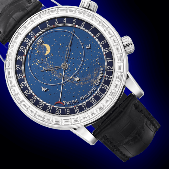 Patek Philippe Grand Complications 44 mm 6104G-001 bnib White Gold/Diamonds Blue