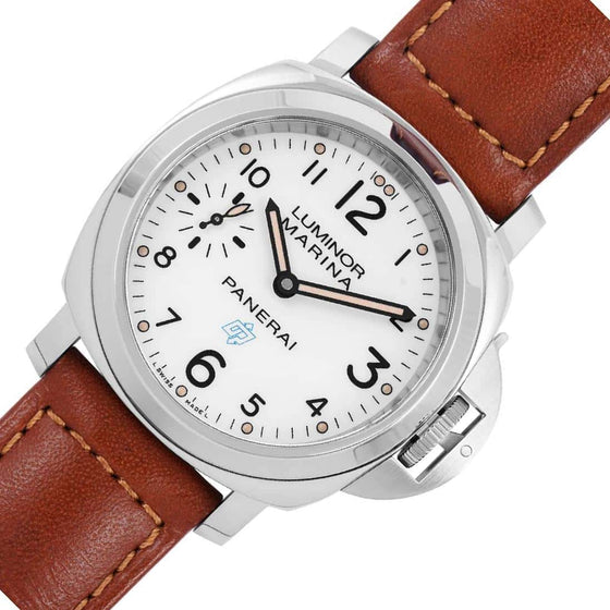 Panerai Luminor Logo Stainless Steel 44mm White Dial Leather Strap PAM00778 - BRAND NEW
