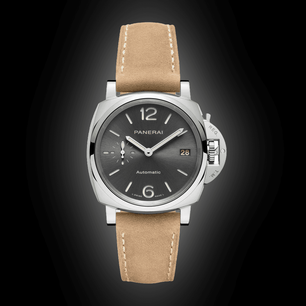 Panerai Luminor Due Piccolo Due Stainless Steel 38mm Grey Dial Leather Strap PAM00755 - BRAND NEW