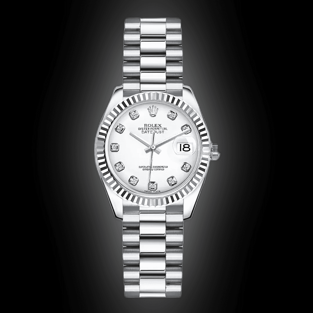 Rolex Lady-Datejust 26 179179-WHTDP White Diamond Fluted White Gold President - BRAND NEW