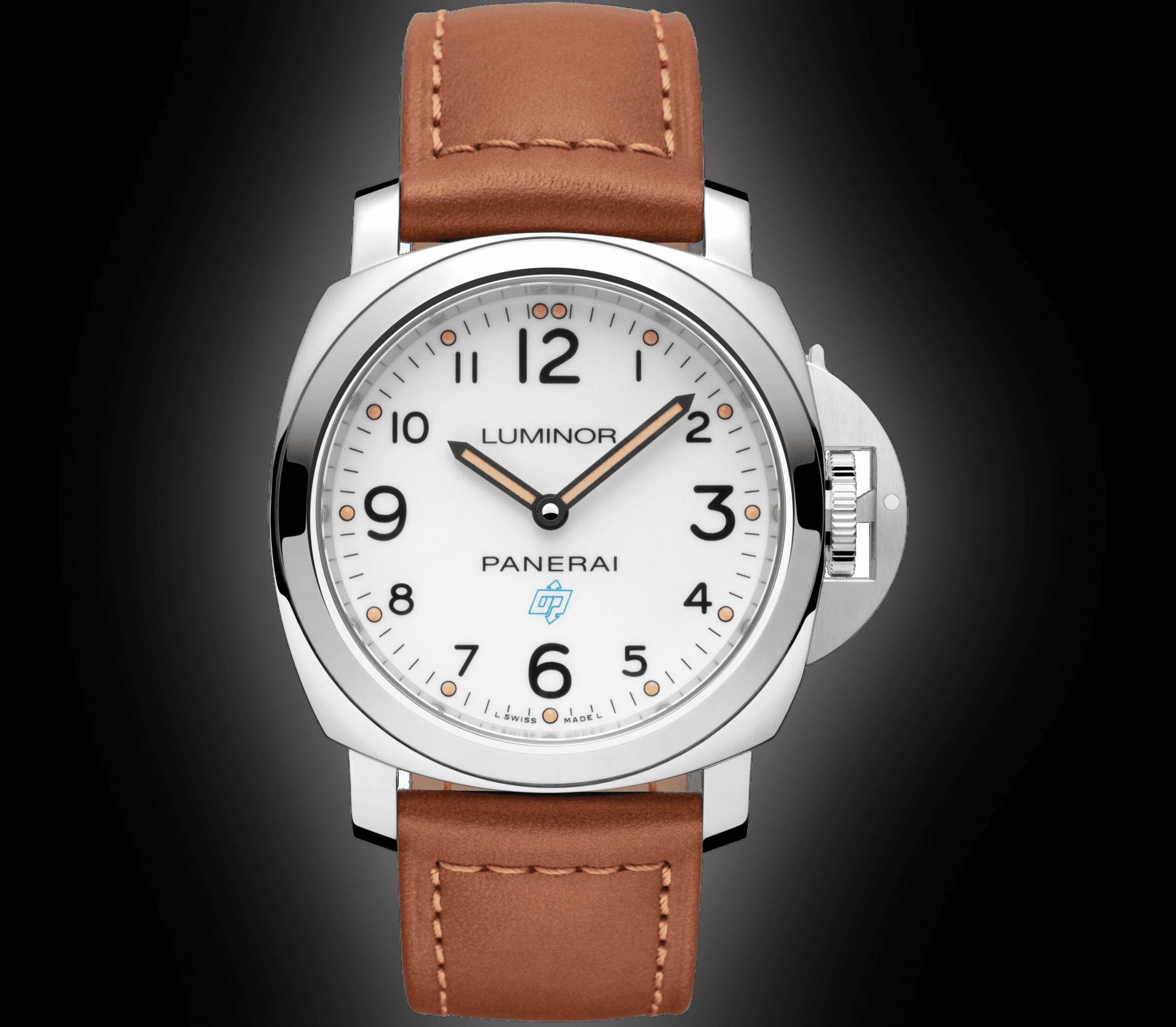 Panerai PAM 00775 Luminor Base Logo Stainless Steel White Arabic/Index Dial & Leather Strap 44mm - BRAND NEW