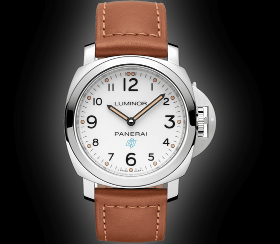 Panerai PAM 00775 Luminor Base Logo Stainless Steel White Arabic/Index Dial & Leather Strap 44mm - BRAND NEW