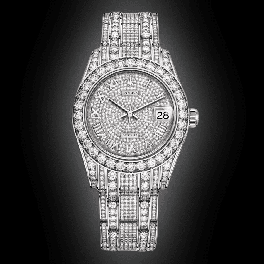 Rolex Pearlmaster 34 mm 81349SA White Gold/Diamonds Diamond Pave