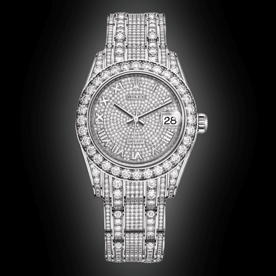 Rolex Pearlmaster 34 mm 81349SA White Gold/Diamonds Diamond Pave