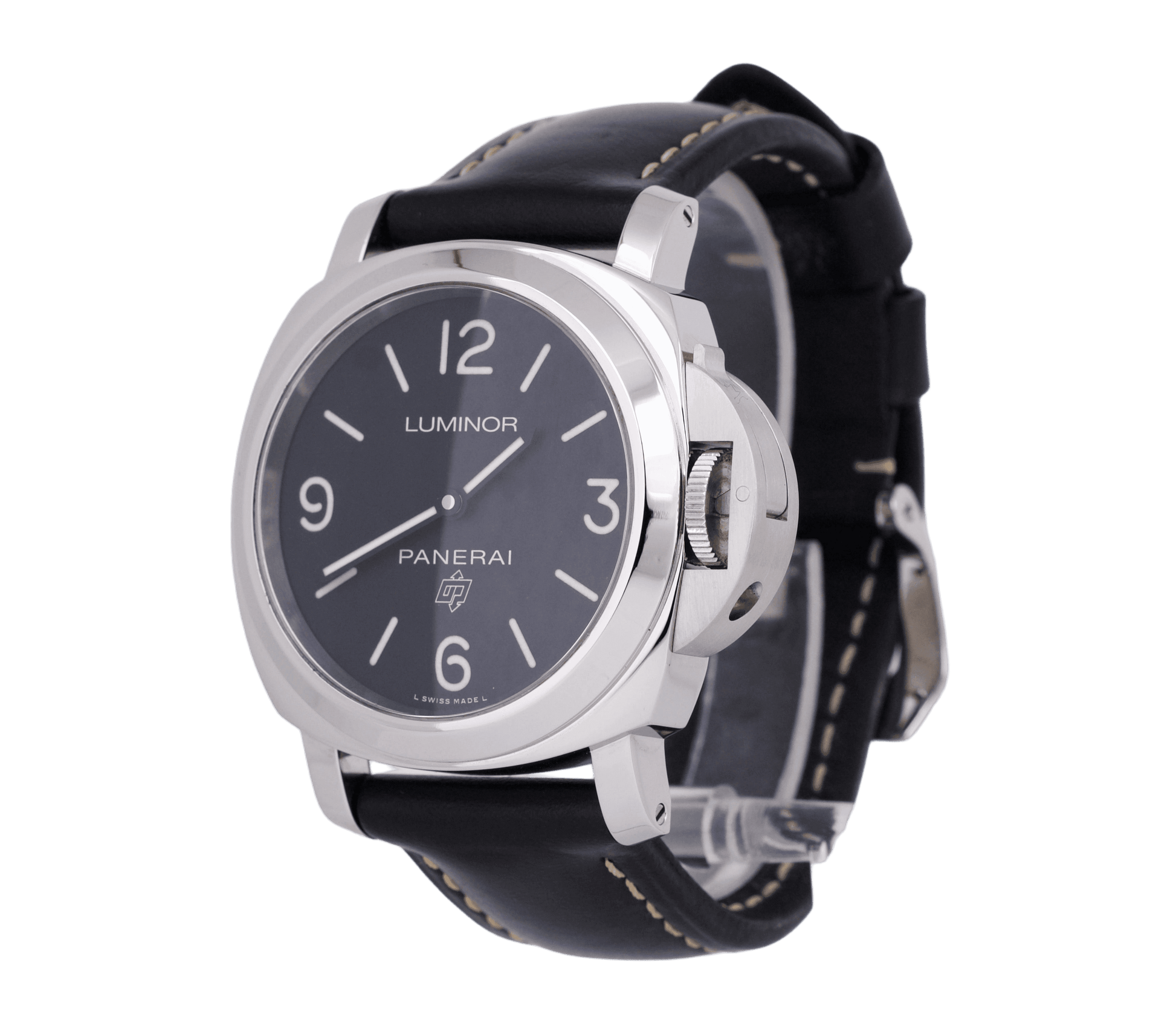 Panerai PAM 00773 Luminor Base Logo Stainless Steel Black Arabic/Index Dial & Leather Strap 44mm - BRAND NEW