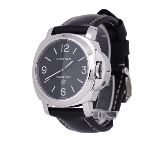 Panerai PAM 00773 Luminor Base Logo Stainless Steel Black Arabic/Index Dial & Leather Strap 44mm - BRAND NEW