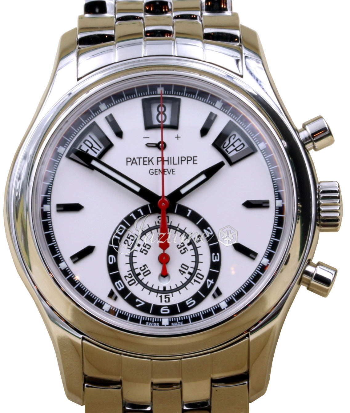 Patek Philippe Complications Day-Date Annual Calendar Chronograph Stainless Steel 40.5mm White Dial Bracelet 5960/1A-001 - BRAND NEW