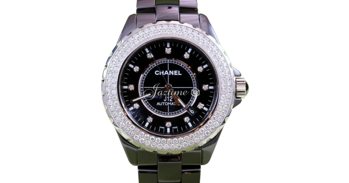 Chanel J12 H2014 Black Ceramic Diamond 42mm Automatic Date BRAND NEW