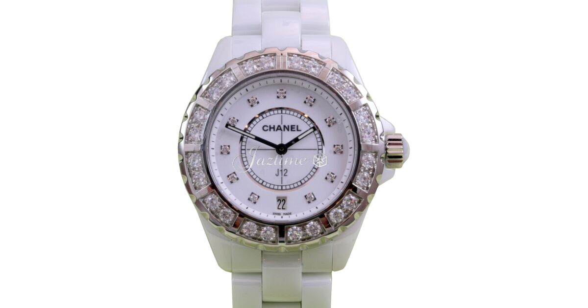 Chanel J12 H2430 Ladies 38mm White Ceramic Diamond Bezel Dial Quartz - BRAND NEW