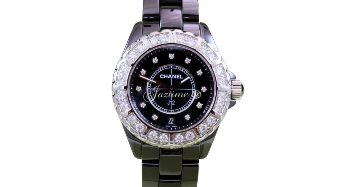 Chanel J12 H2428 38mm Black Ceramic Diamond Bezel Dial Quartz - BRAND NEW