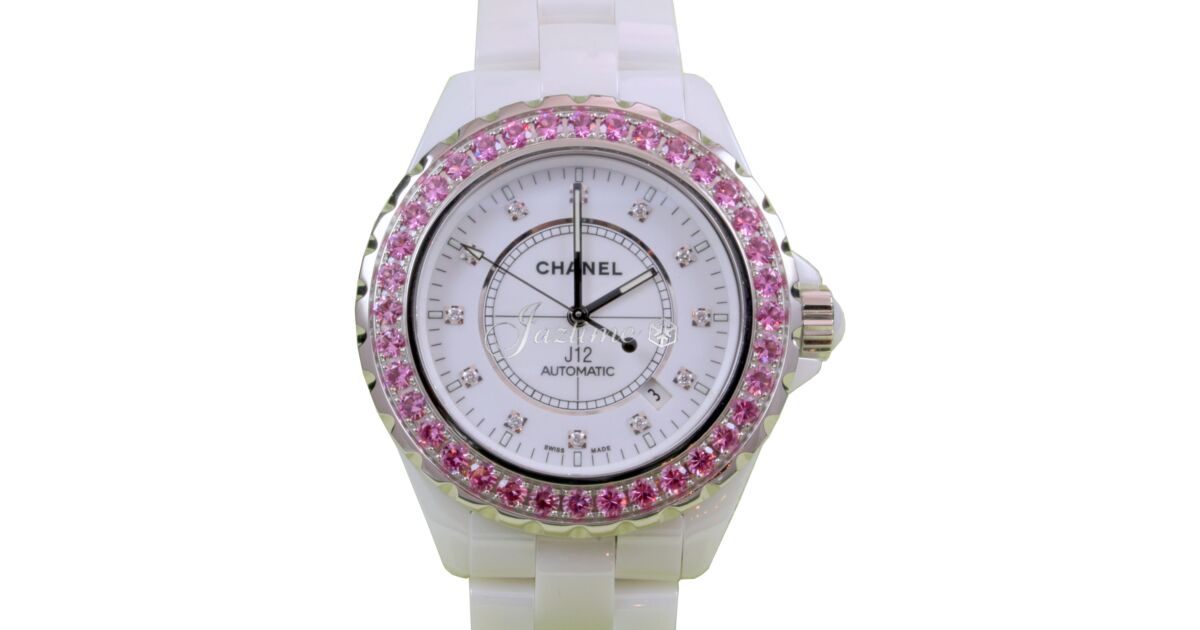 Chanel J12 H2011 42mm White Ceramic Pink Sapphire Diamond Automatic - BRAND NEW