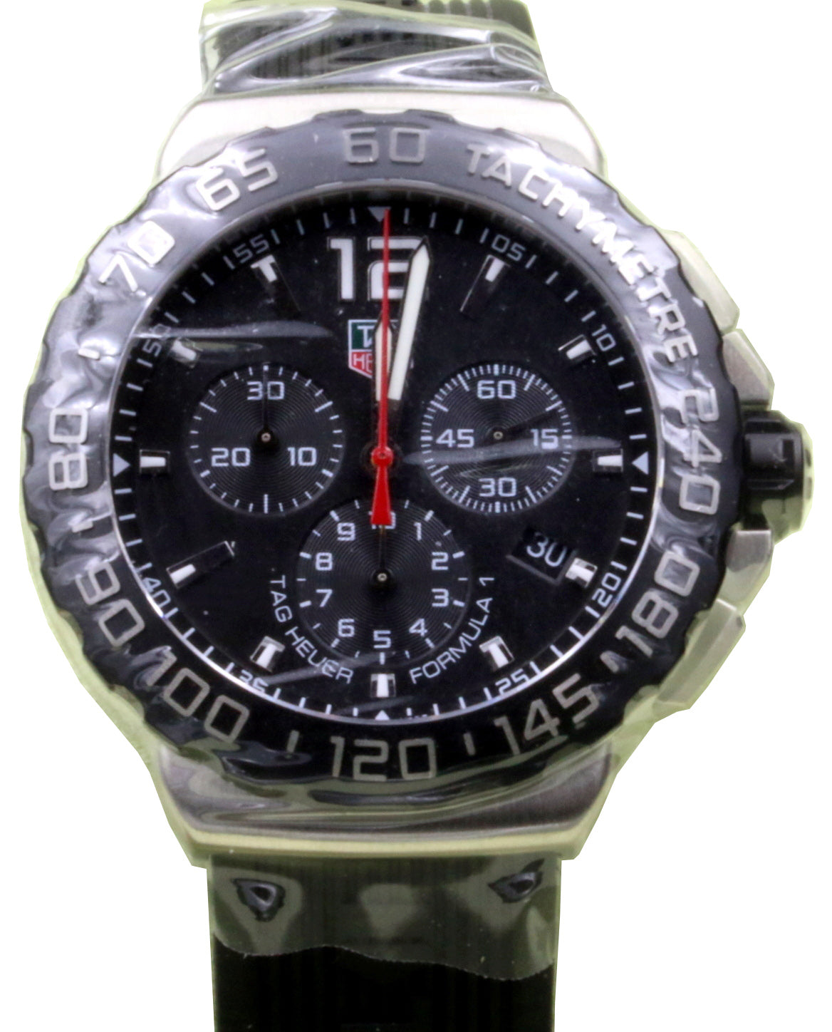 TAG Heuer Formula 1 Chronograph CAU1110.FT6024 42mm Black Index Stainless Steel Rubber BRAND NEW