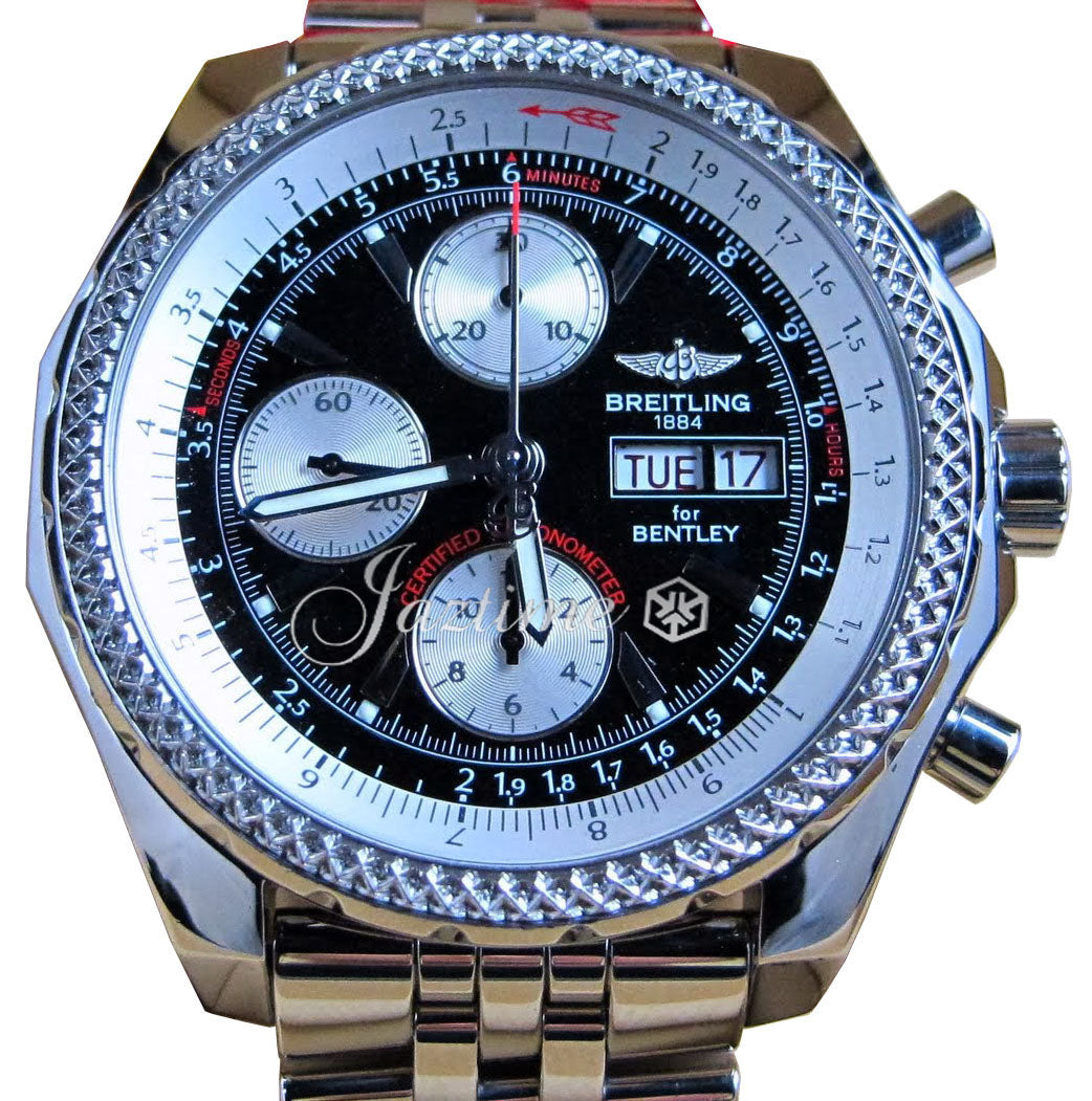 Breitling Bentley GT A13362 Black 44mm Chronograph Stainless Steel