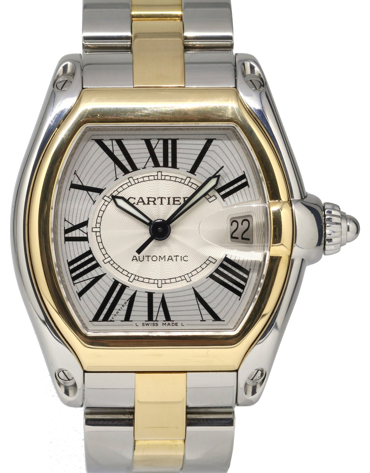 Cartier Roadster W62031Y4 Large Yellow Gold Stainless Steel Two-Tone Automatic