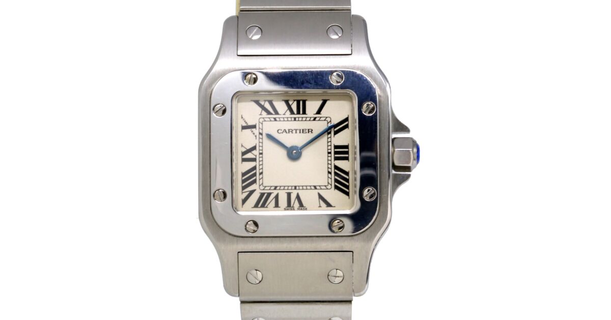 Cartier W20056D6 Santos De Cartier Galbee Stainless Steel Quartz 24mm BOX PAPERS