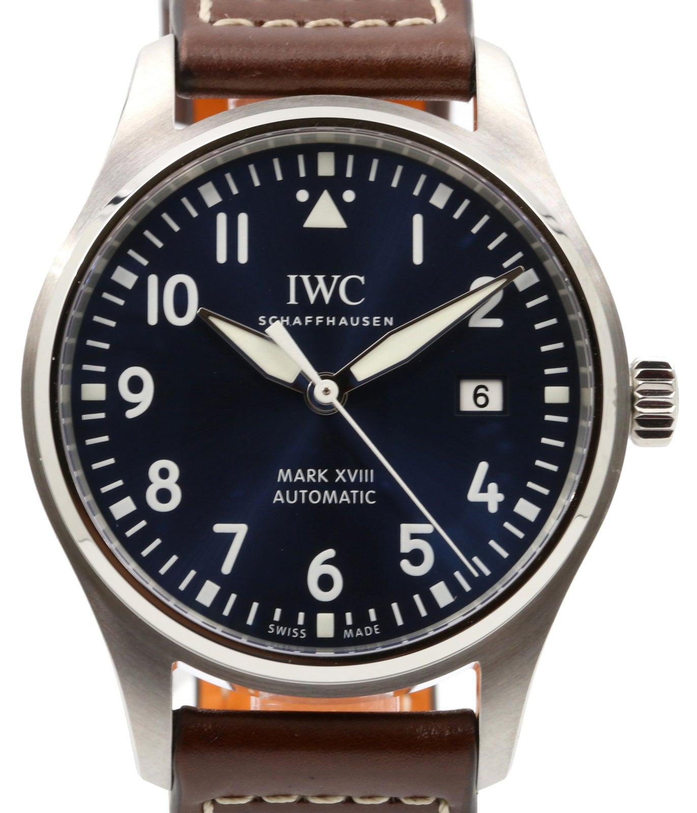 IWC Schaffhausen IW327004 Pilot's Watch Mark Xviii Edition Le Petit Prince Midnight Blue Arabic Stainless Steel Brown Leather 40mm Automatic