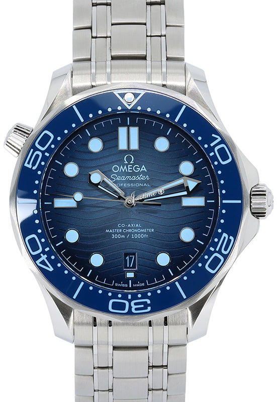 Omega Seamaster Diver 300M Co?Axial Master Chronometer 42mm Steel Summer Blue Dial 210.30.42.20.03.003 - BRAND NEW