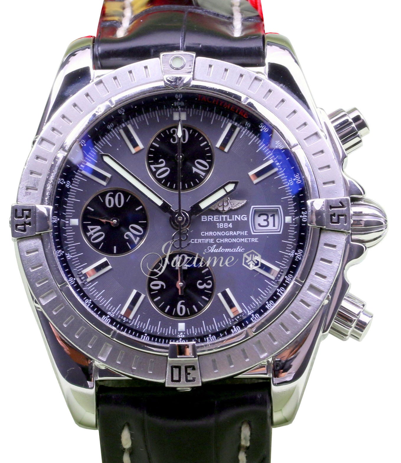 Breitling Chronomat Evolution A13356 Chronograph Stainless Steel Index BOX/PAPERS