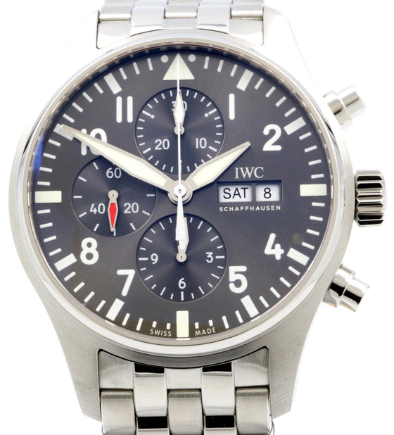 IWC Schaffhausen IW377719 Pilot's Watch Chronograph Spitfire Slate Arabic Stainless Steel 43mm Automatic - BRAND NEW