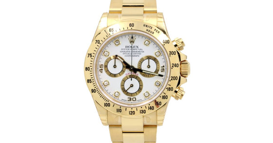 Rolex Daytona 116528-WHTD White Diamond 18k Yellow Gold