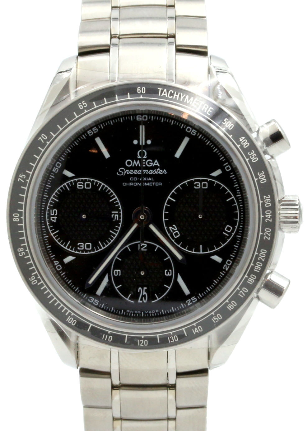 Omega Speedmaster 326.30.40.50.01.001 Racing Co-Axial Black Stainless Steel Chronograph 40mm BRAND NEW