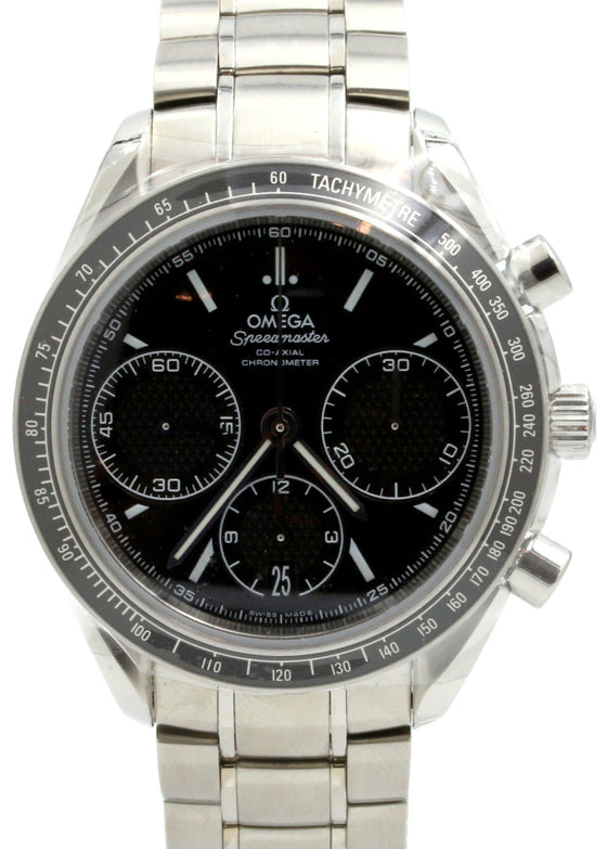 Omega Speedmaster 326.30.40.50.01.001 Racing Co-Axial Black Stainless Steel Chronograph 40mm BRAND NEW
