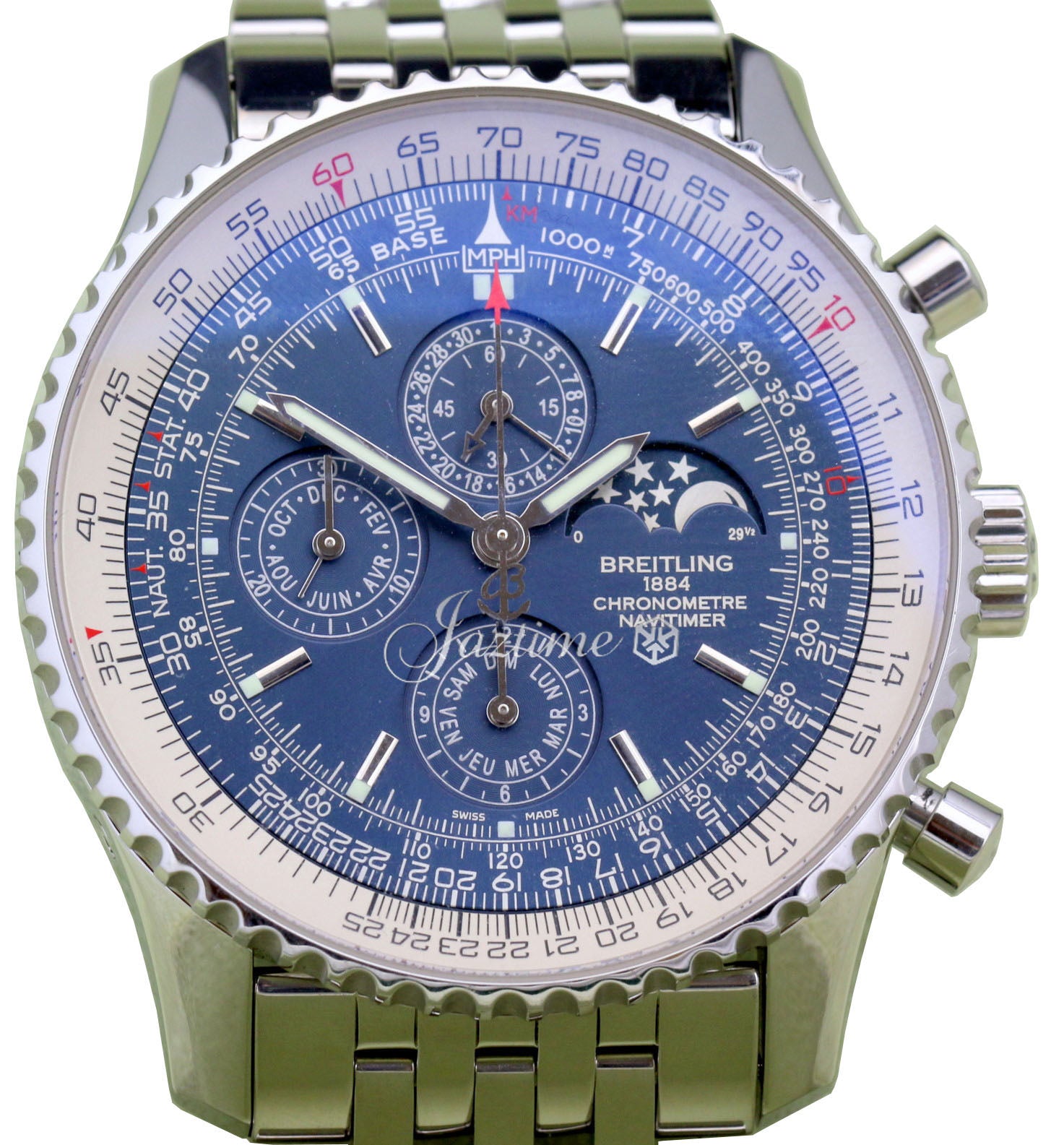 Breitling Navitimer Olympus A19370 Men's 46mm Blue Stainless Steel Chronograph Date BRAND NEW