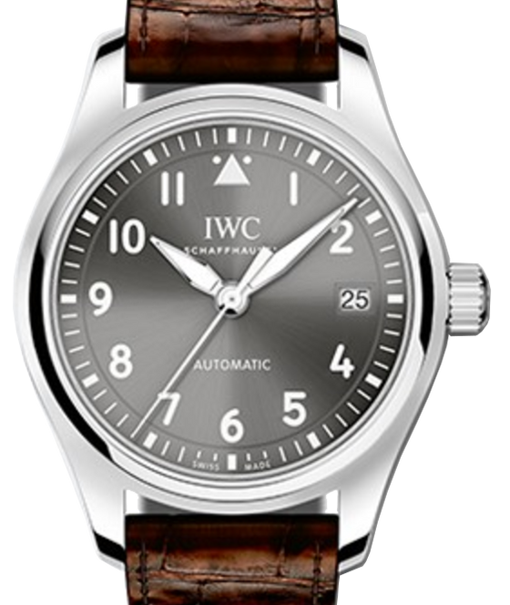 IWC Schaffhausen IW324001 Pilot's Watch Automatic 36 Slate Arabic Stainless Steel Brown Leather 36mm Automatic