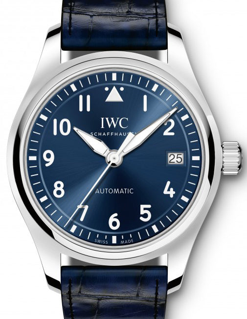 IWC Schaffhausen IW324008 Pilot's Watch Automatic 36 Blue Arabic Stainless Steel Blue Leather 36mm Automatic