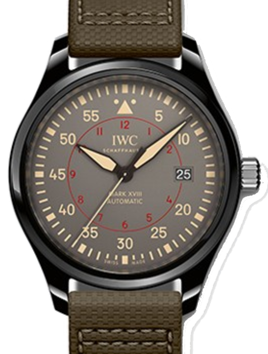 IWC Schaffhausen IW324702 Pilot's Watch Mark Xviii Top Gun Miramar Anthracite Arabic Ceramic Green Leather 41mm Automatic
