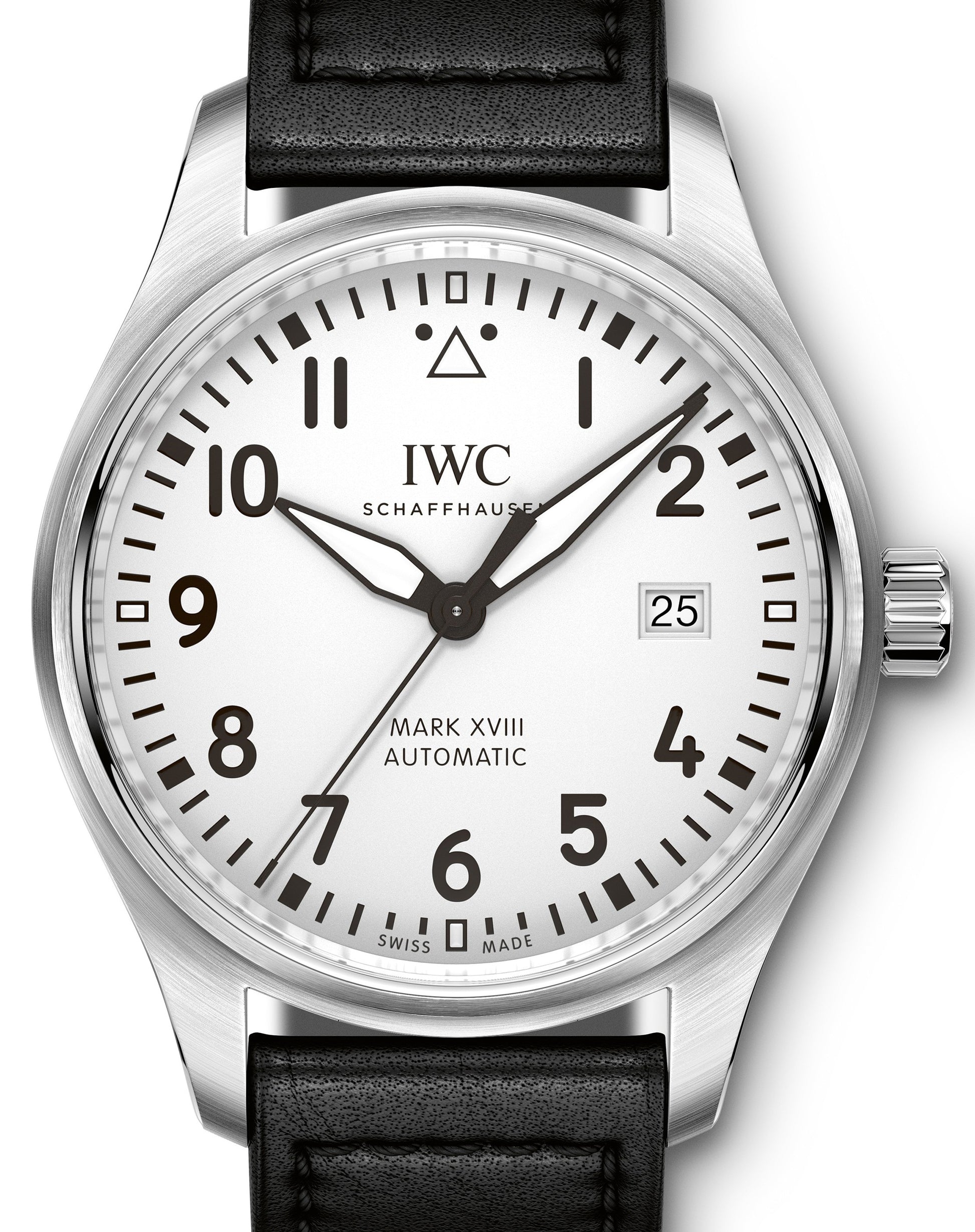 IWC Schaffhausen IW327002 Pilot's Watch Mark Xviii White Arabic Stainless Steel Black Leather 40mm Automatic