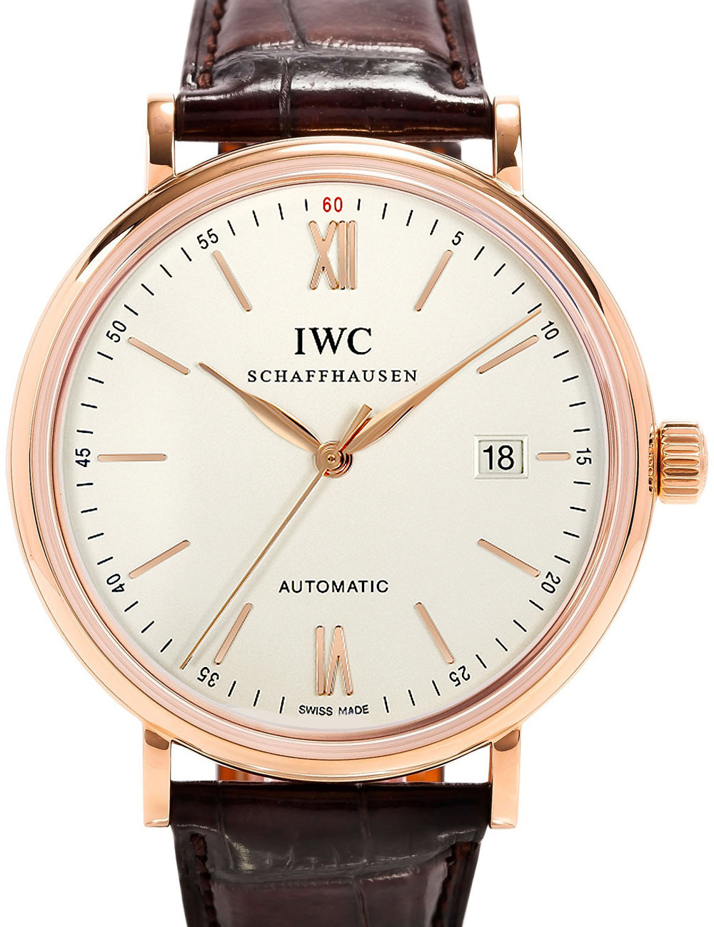 IWC Portofino Automatic Silver Index Dial 40mm Red Gold IW356504