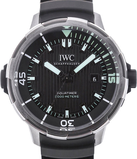 IWC Schaffhausen IW358002 Aquatimer Automatic 2000 Black Green Index Titanium Black Rubber 46mm Automatic
