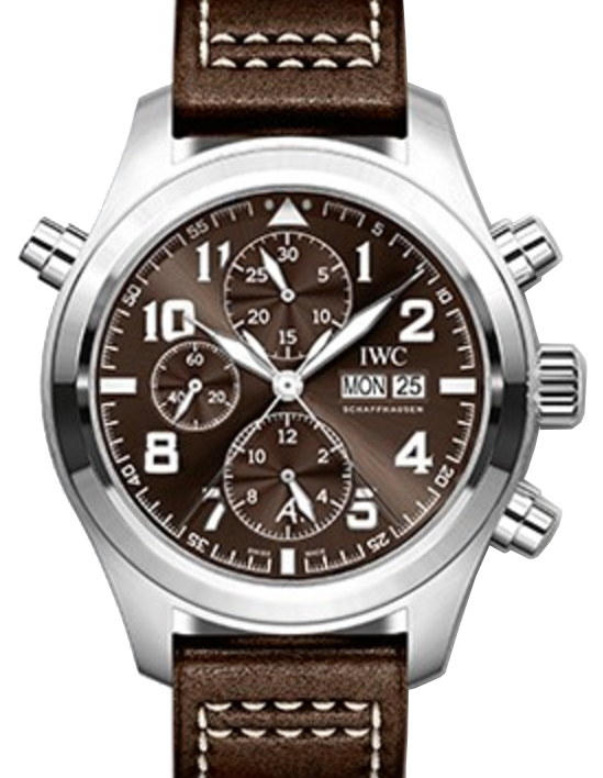 IWC Pilot's Watch Double Chronograph Edition "Antoine De Saint Exupery" Steel Brown Dial IW371808