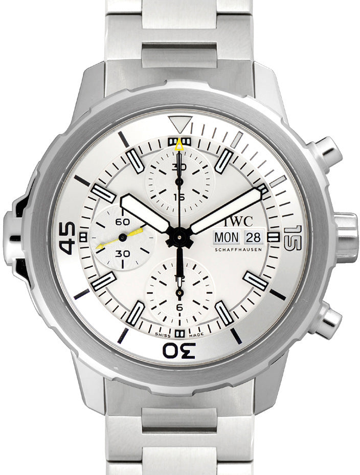 IWC Schaffhausen IW376802 Aquatimer Chronograph Silver Plated Index Stainless Steel Chronograph 44mm Automatic