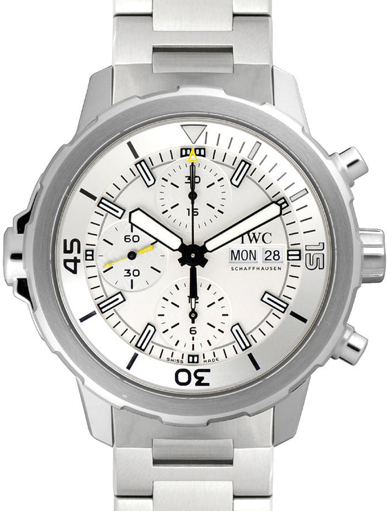 IWC Schaffhausen IW376802 Aquatimer Chronograph Silver Plated Index Stainless Steel Chronograph 44mm Automatic