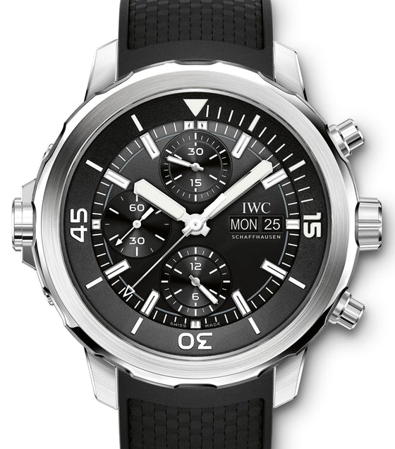 IWC Schaffhausen IW376803 Aquatimer Chronograph Black Index Stainless Steel Black Rubber Chronograph 44mm Automatic