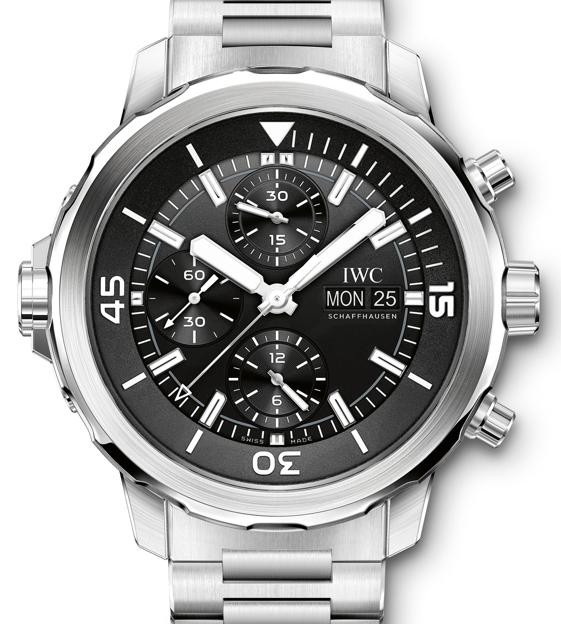 IWC Schaffhausen IW376804 Aquatimer Chronograph Black Index Stainless Steel Chronograph 44mm Automatic