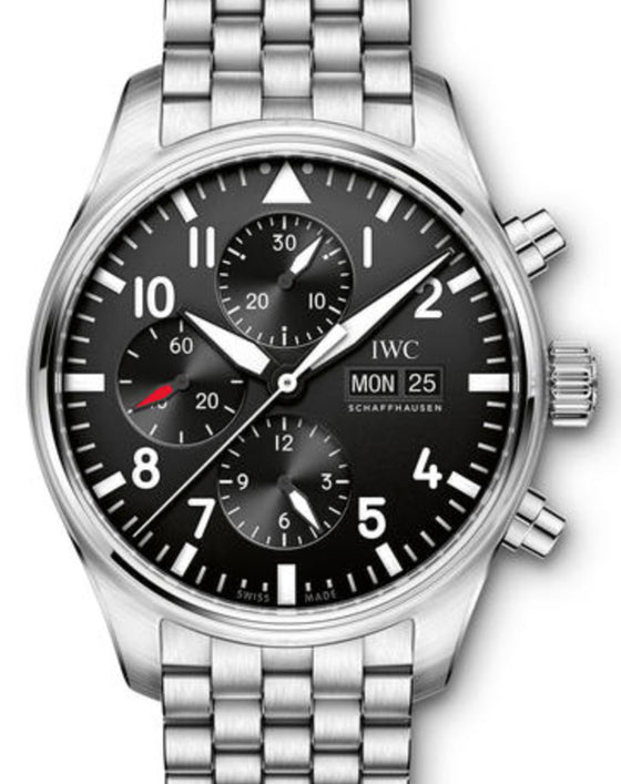 IWC Schaffhausen IW377710 Pilot's Watch Chronograph Black Arabic Stainless Steel Chronograph 43mm Automatic