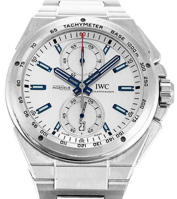 IWC Schaffhausen IW378510 Ingenieur Chronograph Racer Silver Plated Index Stainless Steel 45mm Automatic