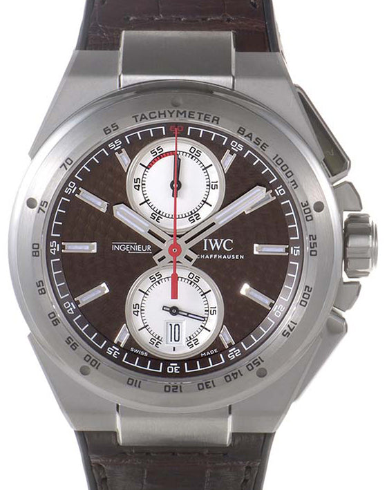 IWC Schaffhausen IW378511 Ingenieur Chronograph Silberpfeil Brown Index Stainless Steel Black Rubber Leather Inlay 45mm Automatic