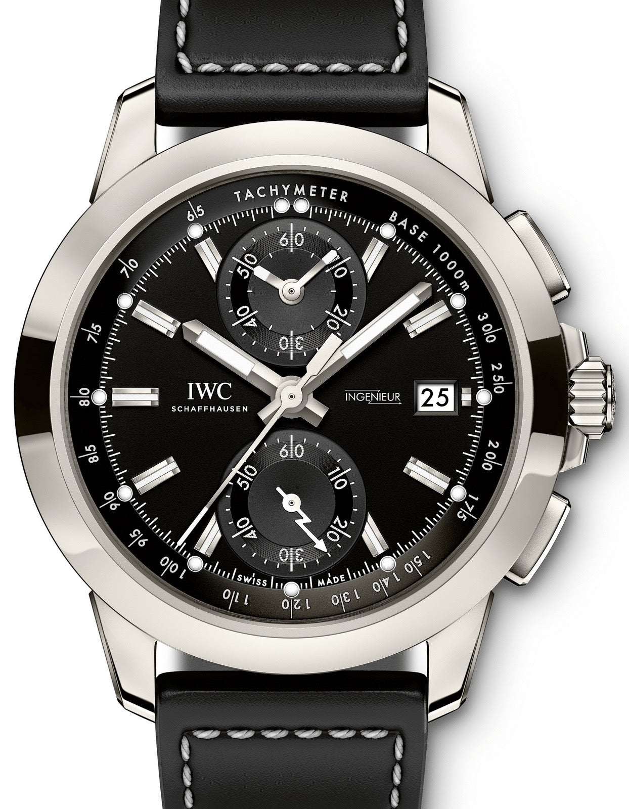IWC Schaffhausen Ingenieur Chronograph Sport IW380901 Black Index Titanium Black Leather 44mm BRAND NEW