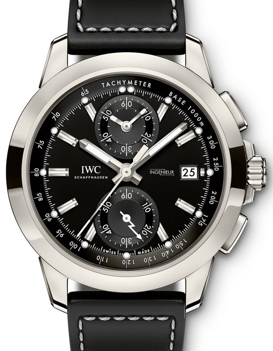 IWC Schaffhausen Ingenieur Chronograph Sport IW380901 Black Index Titanium Black Leather 44mm BRAND NEW