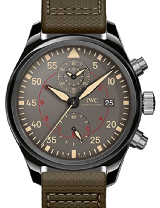 IWC Schaffhausen IW389002 Pilot's Watch Chronograph Top Gun Miramar Anthracite Arabic Ceramic Green Leather 44mm Automatic